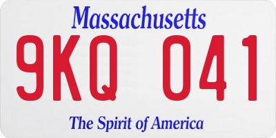 MA license plate 9KQ041