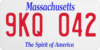 MA license plate 9KQ042
