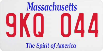 MA license plate 9KQ044