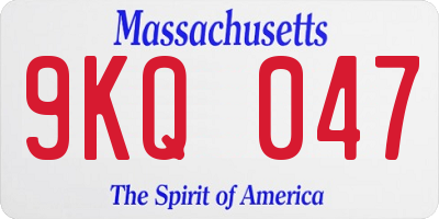 MA license plate 9KQ047