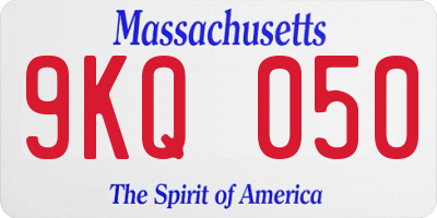 MA license plate 9KQ050
