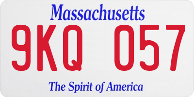 MA license plate 9KQ057