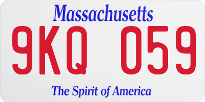 MA license plate 9KQ059