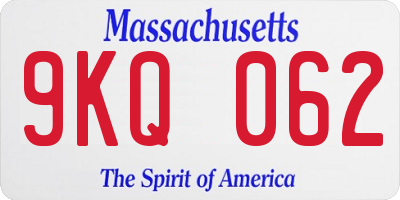 MA license plate 9KQ062