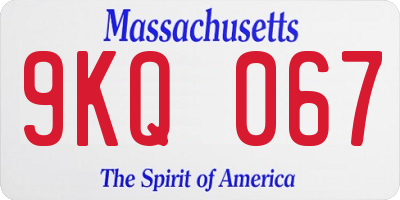 MA license plate 9KQ067
