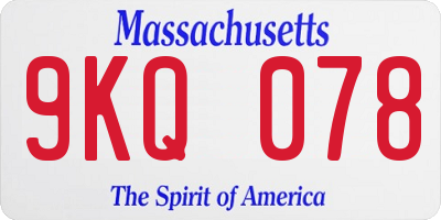 MA license plate 9KQ078