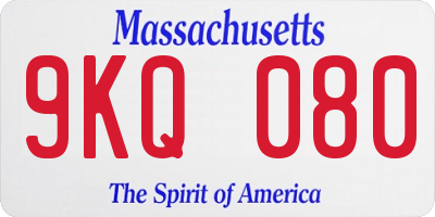 MA license plate 9KQ080
