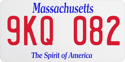 MA license plate 9KQ082