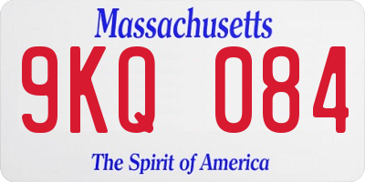 MA license plate 9KQ084