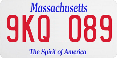 MA license plate 9KQ089