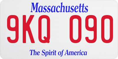 MA license plate 9KQ090