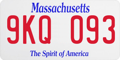 MA license plate 9KQ093