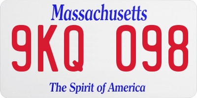 MA license plate 9KQ098