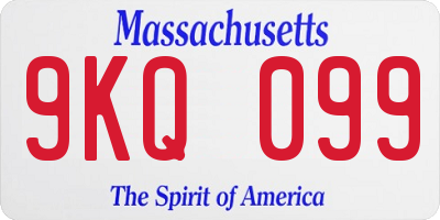 MA license plate 9KQ099