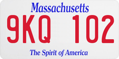 MA license plate 9KQ102