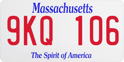 MA license plate 9KQ106