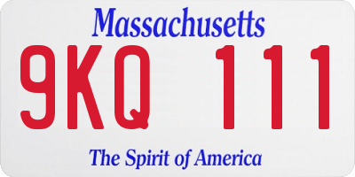 MA license plate 9KQ111