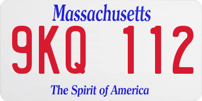 MA license plate 9KQ112