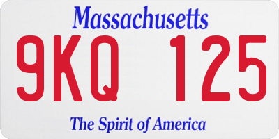MA license plate 9KQ125