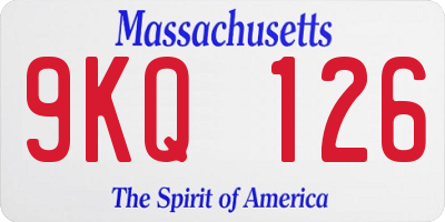 MA license plate 9KQ126