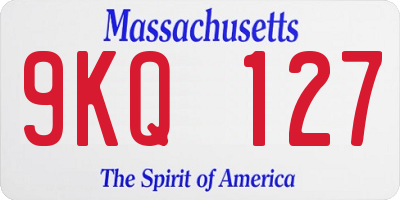 MA license plate 9KQ127