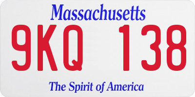 MA license plate 9KQ138