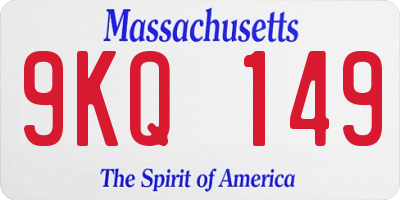 MA license plate 9KQ149