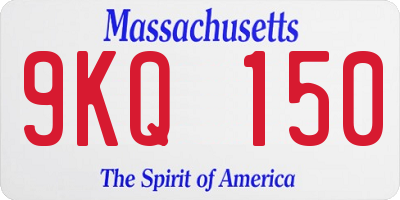 MA license plate 9KQ150