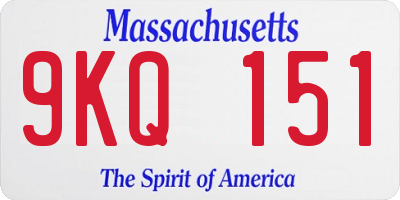 MA license plate 9KQ151
