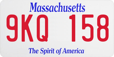 MA license plate 9KQ158