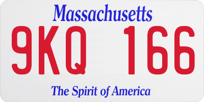 MA license plate 9KQ166