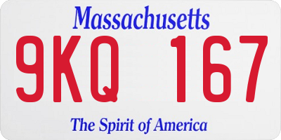 MA license plate 9KQ167