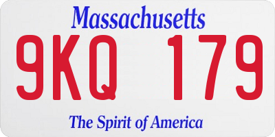 MA license plate 9KQ179