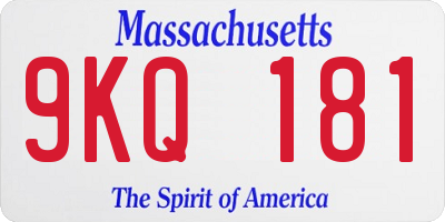 MA license plate 9KQ181