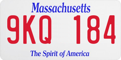 MA license plate 9KQ184