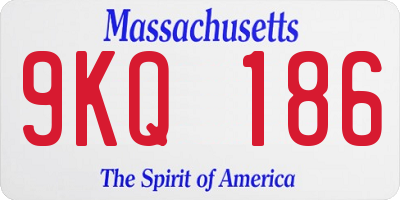 MA license plate 9KQ186