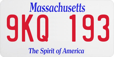 MA license plate 9KQ193