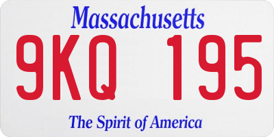 MA license plate 9KQ195
