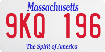 MA license plate 9KQ196