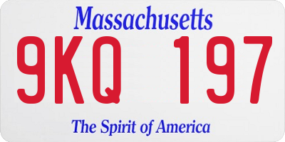 MA license plate 9KQ197
