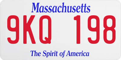MA license plate 9KQ198