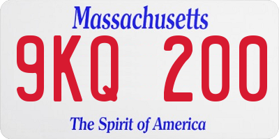 MA license plate 9KQ200
