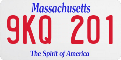 MA license plate 9KQ201