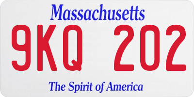 MA license plate 9KQ202