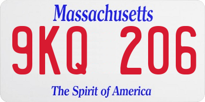 MA license plate 9KQ206