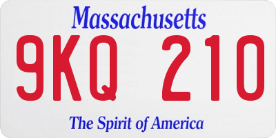 MA license plate 9KQ210