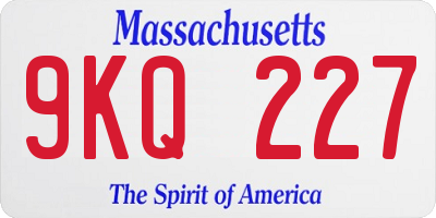 MA license plate 9KQ227
