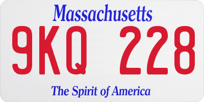 MA license plate 9KQ228