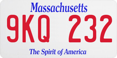 MA license plate 9KQ232