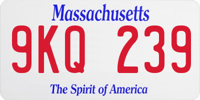 MA license plate 9KQ239